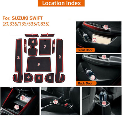 Suzuki Swift 22 Interior PVC Mats - Interior Groove Mats/Cup Holder Slot Mats/Interior Mats