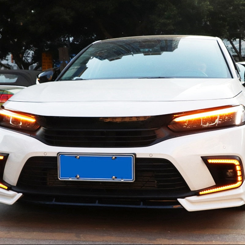 Full C Design Civic 22 DRL Fog Lamp Cover - Honda Civic X 2016,2017,2018,2019,2020,2021,2022(10th Generation) - Front Fog Lamp Covers/Fog Light COver/Fog Light Assembies