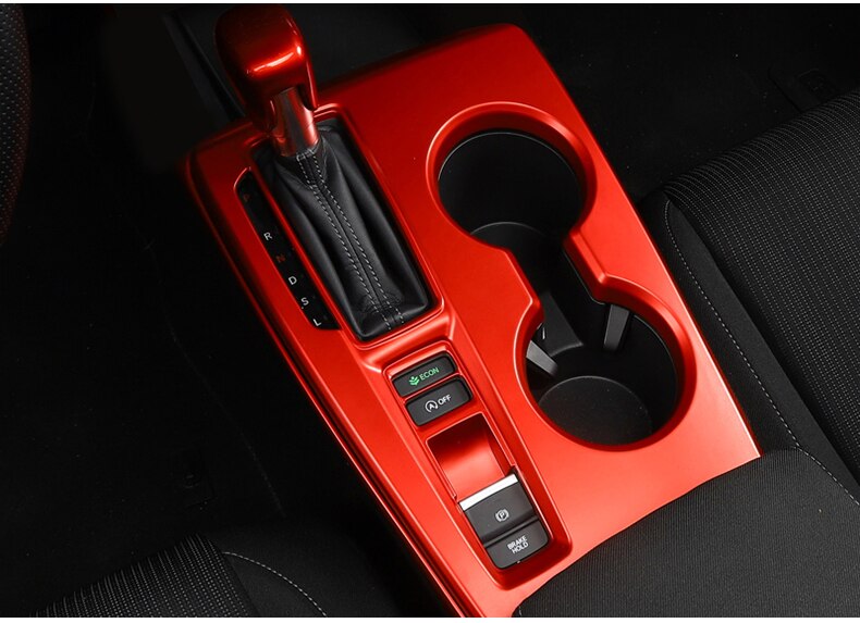 Honda Civic 2022 Gear Box Cover Red - Honda Civic X 2016,2017,2018,2019,2020,2021,2022(10th Generation) - Carbon Fiber Pattern/Carbon Fiber