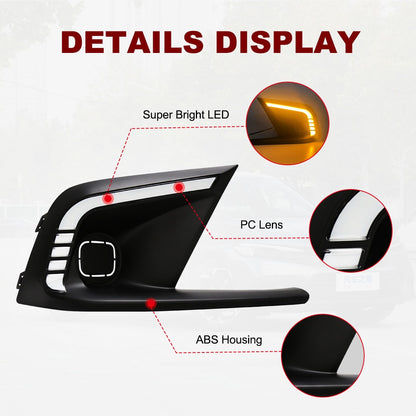 Half C Design Civic 22 DRL Fog Lamp Cover - Honda Civic X 2016,2017,2018,2019,2020,2021,2022(10th Generation) - Front Fog Lamp Covers/Fog Light COver/Fog Light Assembies