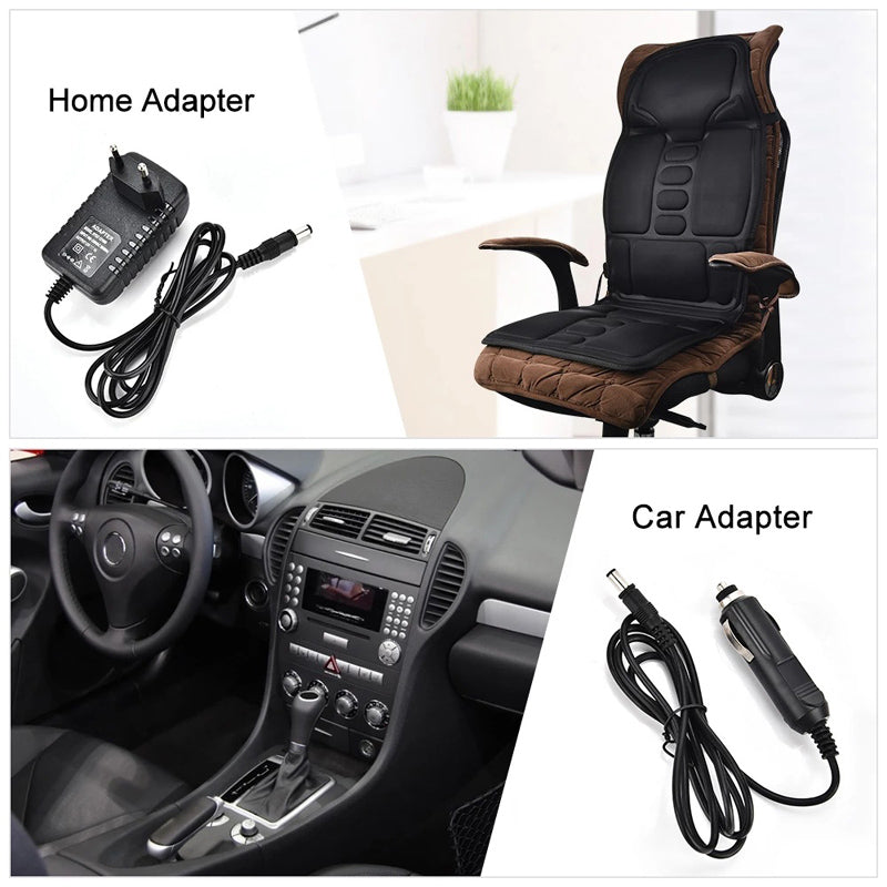 Car Massager Full Seat 8 Functions Heated-Black Massager Seat 12v Car Use and Home Use 220V