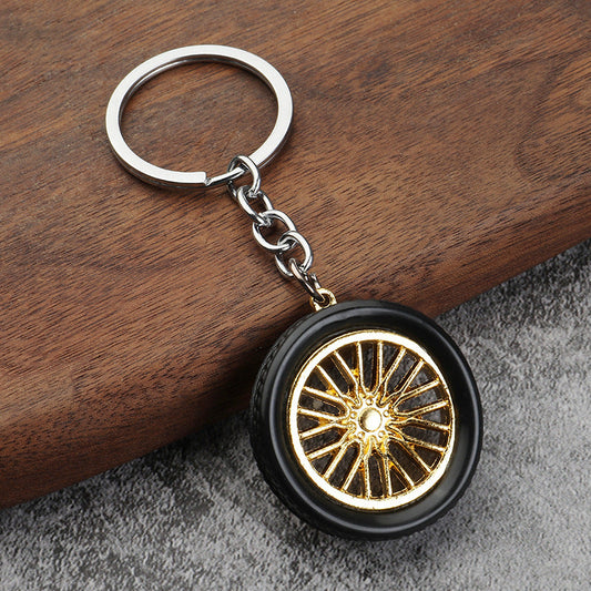 Wheel Alloy Rim Keychain Golden