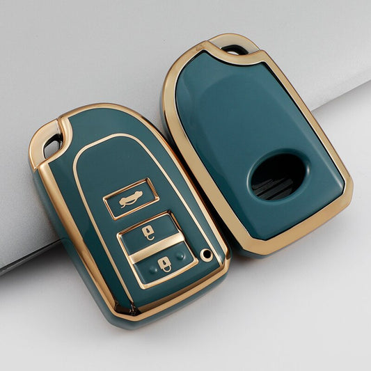 Toyota Yaris Tpu Key Cover Seagreen Gold gold - Toyota Yaris 2020,2021,2022,2023 - Premium Quality Thermoplastic polyurethane TPU Car Key Shell Cover