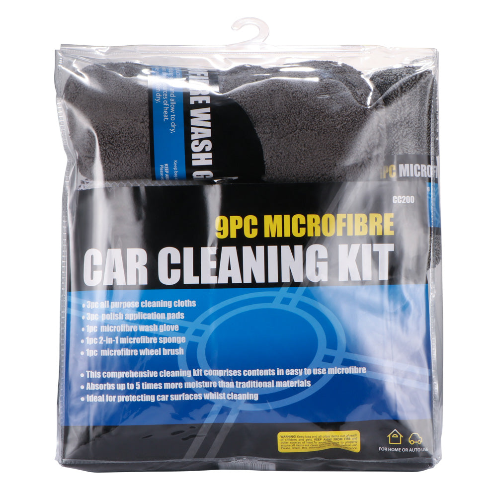 Microfibre Car Cleaning Kit 9pc