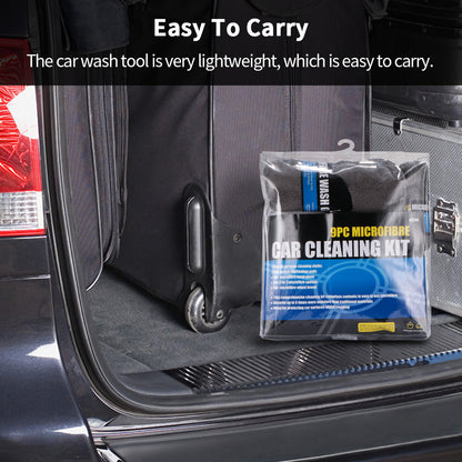 Microfibre Car Cleaning Kit 9pc