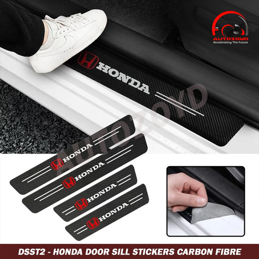 Honda Door Sill Stickers Carbon Fibre