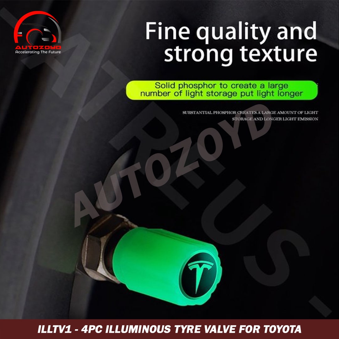 4pc Illuminous Neon Tyre Valve For Toyota