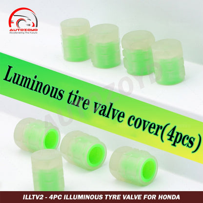 4pc Illuminous Neon Tyre Valve For Honda