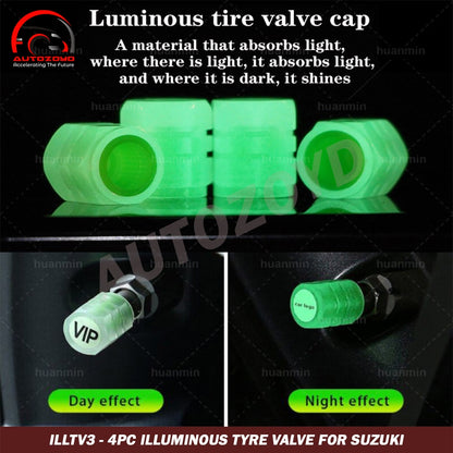 4pc Illuminous Neon Tyre Valve For Suzuki