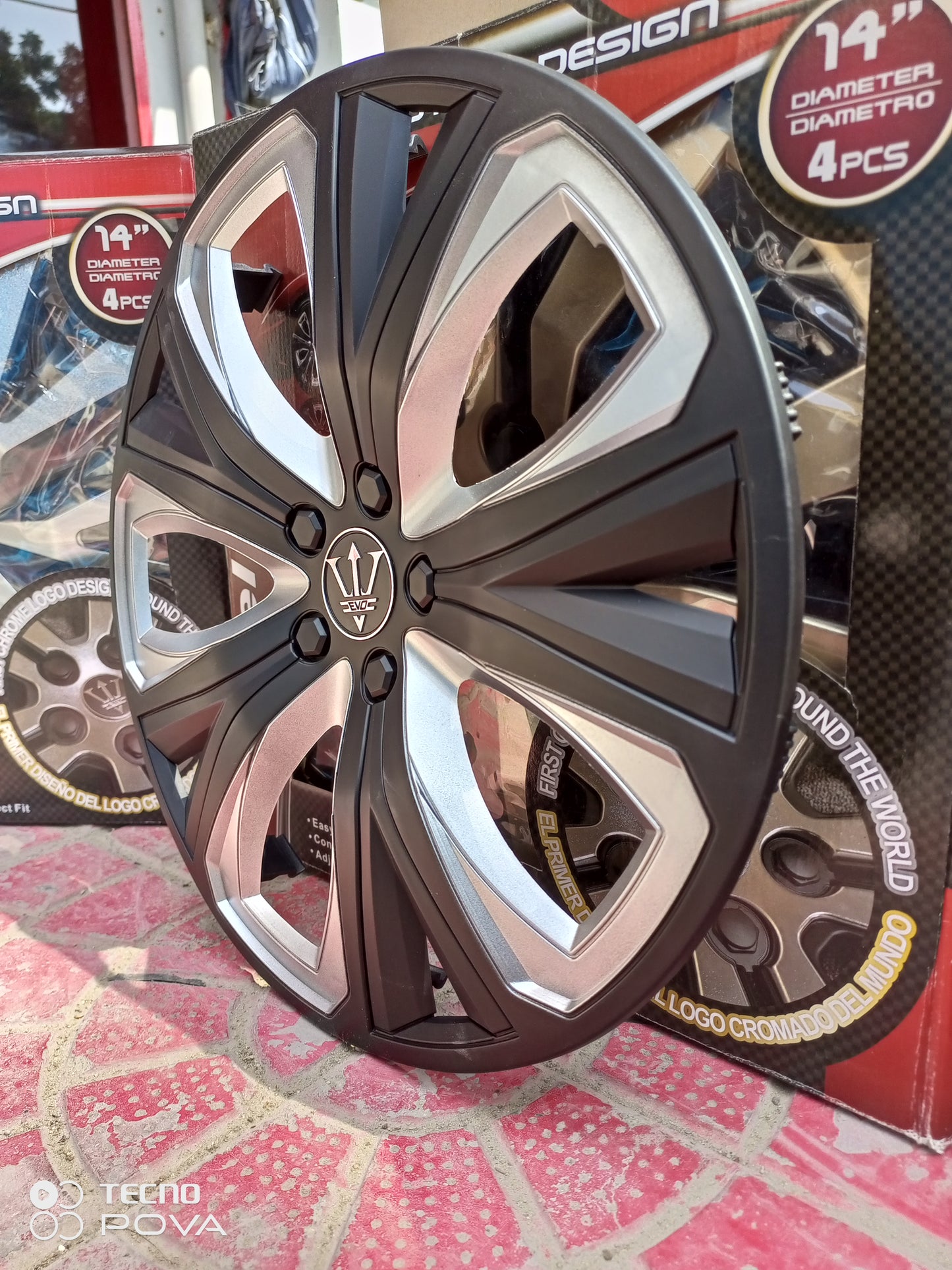 WHEEL COVER TAIWAN WS21SL14 SILVER/BLACK