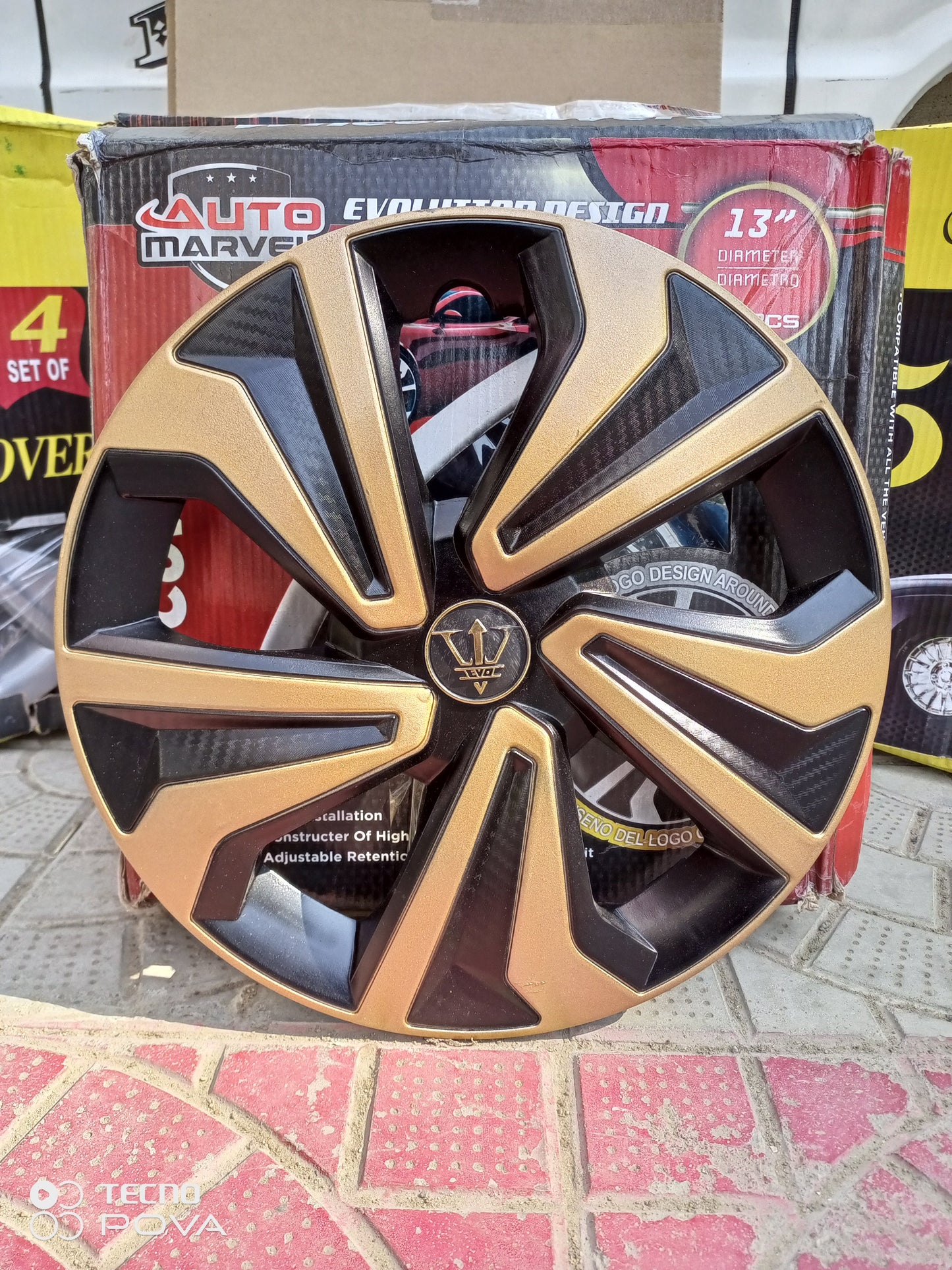 Golden Black Taiwan Style Wheel Cover 13 inch