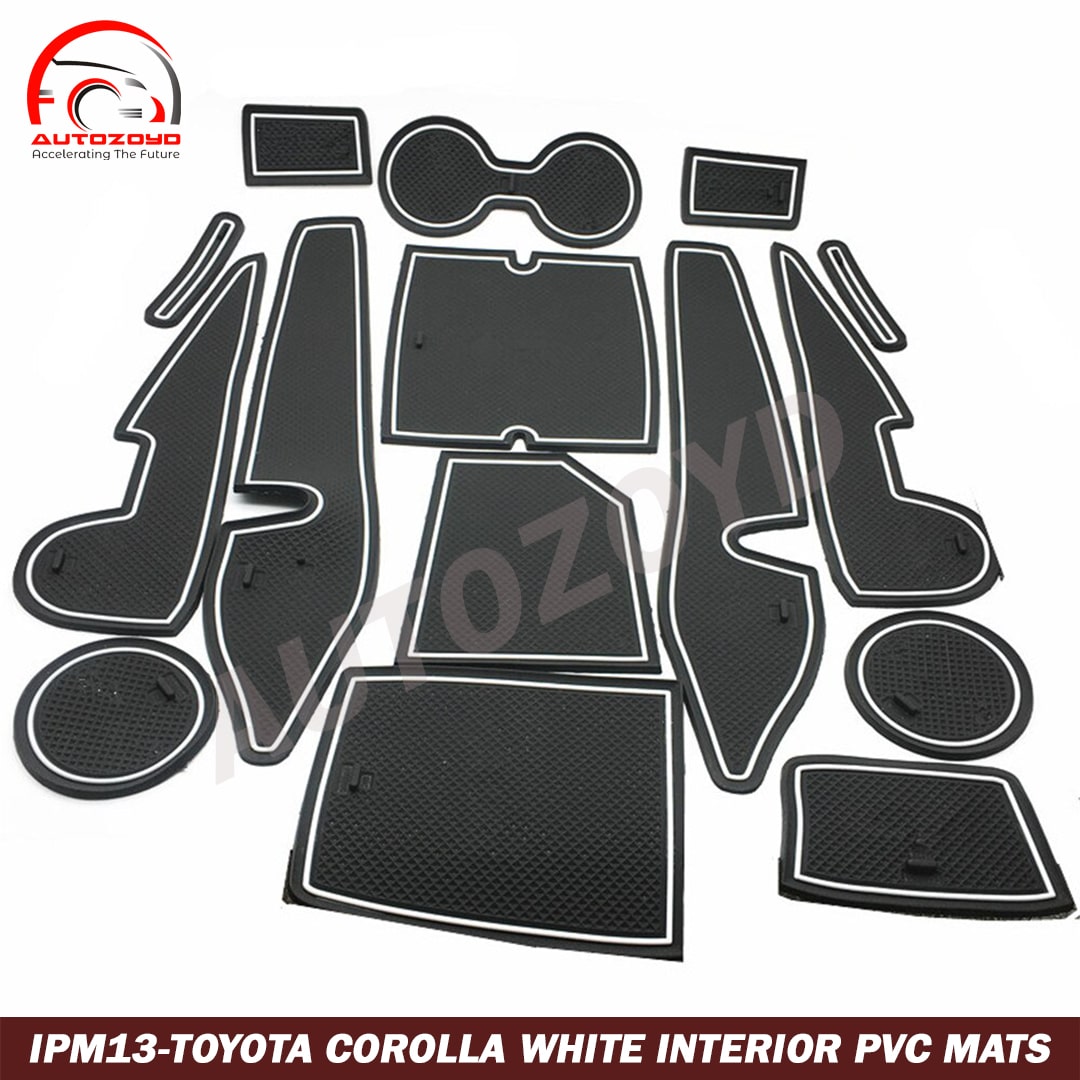 Toyota Corolla White Interior PVC Mats