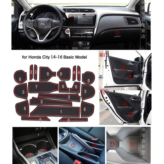 Honda CIty 2022 Interior PVC Mats - Honda City 2022,2023(6th Generation) - Interior Groove Mats/Cup Holder Slot Mats/Interior Mats