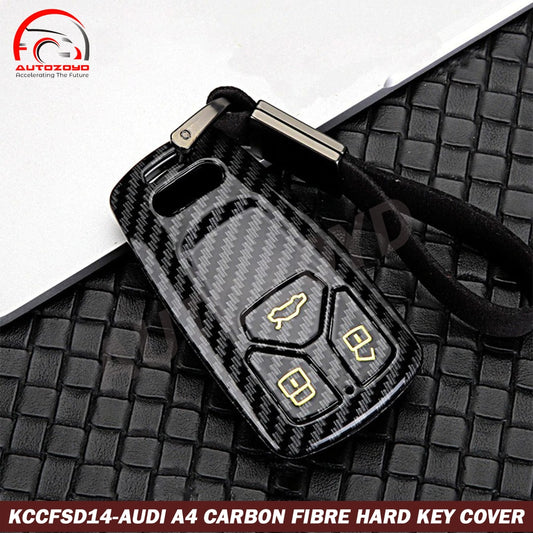 Audi A4 Carbon fiber Hard Key Cover - Carbon Fiber Pattern Hard ABS Shell Key Cover - Carbon Fiber Pattern/Carbon Fiber