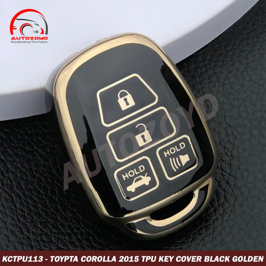 Toyota Corolla 2015 TPU Key Cover Black Golden