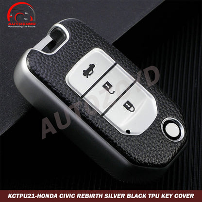 Honda Civic Rebirth Silver Black TPU Key Cover