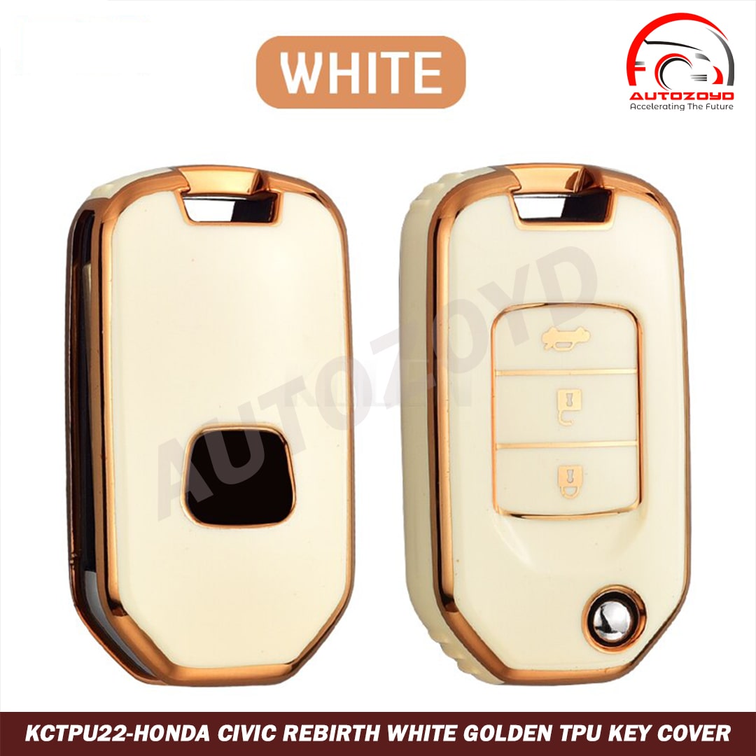 Honda Civic Rebirth White Golden TPU Key Cover