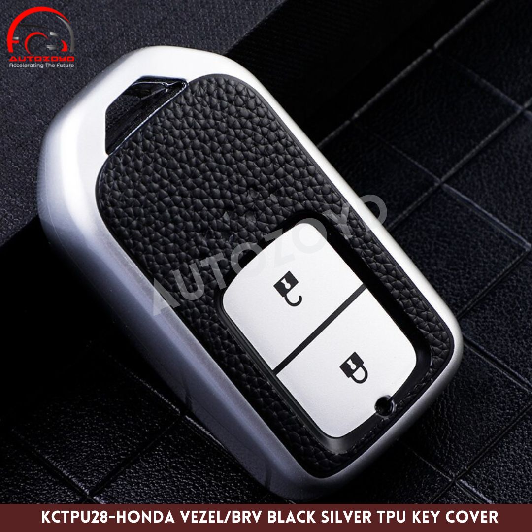 Honda Vezel/BRV TPU Key Cover Black Silver