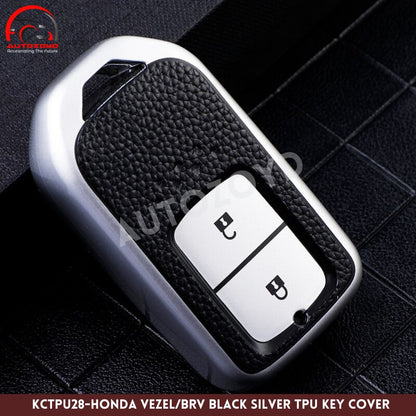 Honda Vezel/BRV TPU Key Cover Black Silver