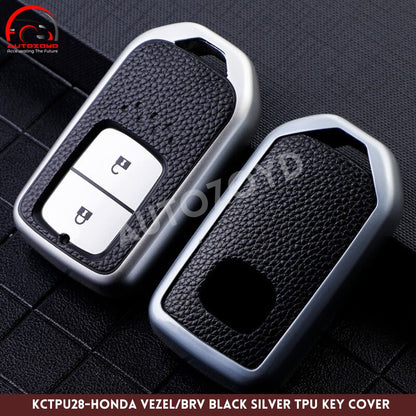 Honda Vezel/BRV TPU Key Cover Black Silver