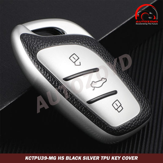 MG HS Black Silver TPU Key Cover - Morris Garage HS/MG HS - Premium Quality Thermoplastic polyurethane TPU Car Key Shell Cover