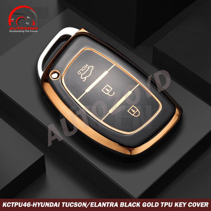 Hyundai Tucson/Elantra Black Gold TPU Key Cover