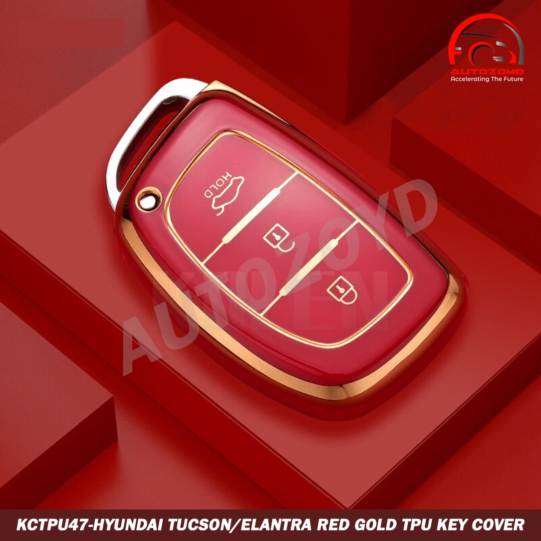 Hyundai Tucson/Elantra Red Gold TPU Key Cover