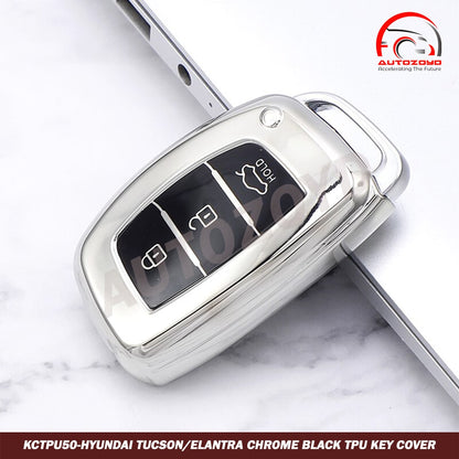 Hyundai Tucson/Elantra Chrome Black TPU Key Cover