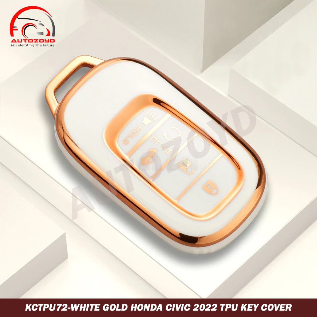 WHite Gold Honda CIvic 2022 TPU Key Cover - Honda City 2022,2023(6th Generation) - Premium Quality Thermoplastic polyurethane TPU Car Key Shell Cover