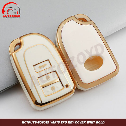 Toyota Yaris Tpu Key Cover White Gold