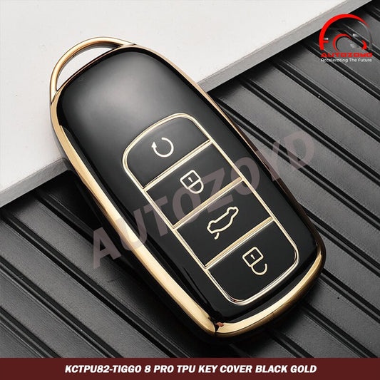 Tiggo 8 Pro TPU Key Cover Black Gold