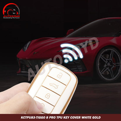 Tiggo 8 Pro TPU Key Cover White Gold