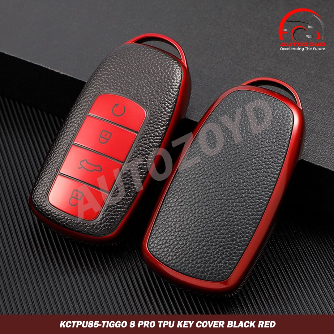 Tiggo 8 Pro TPU Key Cover Black red