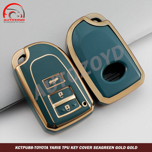 Toyota Yaris TPU Key Cover Seagreen Gold