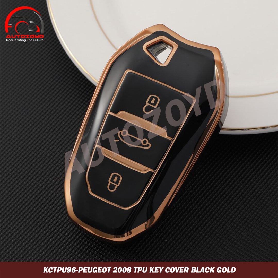 Peugeot 2008 TPU Key Cover Black Gold