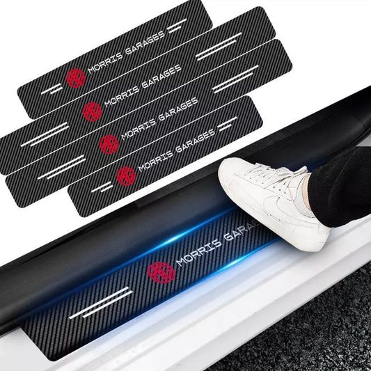 MG Door Sill Stickers Carbon fiber - Morris Garage HS/MG HS - Door Entry Stickers/Door Welcome Stickers/Sill Stickers - Carbon Fiber Pattern/Carbon Fiber