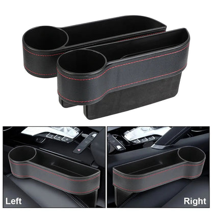 2pc Car Seat Gap Organizer and sealant With Cable Option and Cupholder