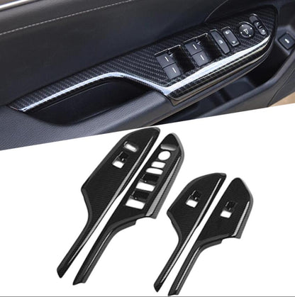 Honda Civic 2016-21 Power Windows Trim Carbon fiber - Honda Civic X 2016,2017,2018,2019,2020,2021,2022(10th Generation) - Carbon Fiber Pattern/Carbon Fiber