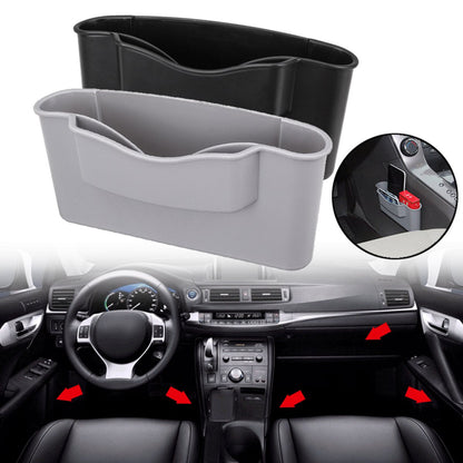 Car Organizer Seat Gap Filler Double Slot Cup Holder Grey