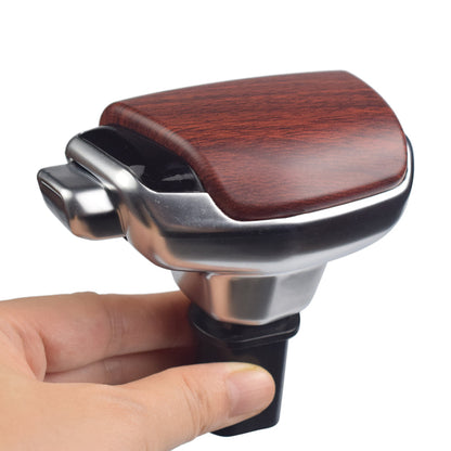 Side Button Wide Gear Knob Wooden Dark Brown