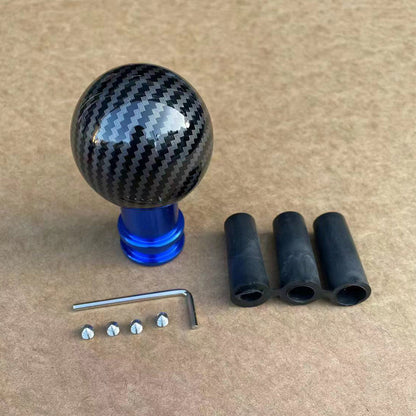 Gear Knob Metal Carbon Fibre Pattern Sphere Blue