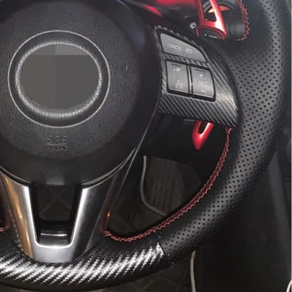 Steering Cover Stitch Carbon Fibre with Red Border