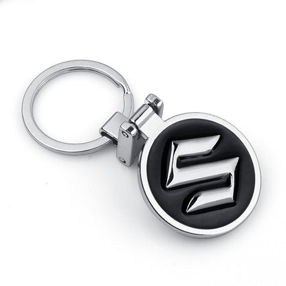 Suzuki Keychain-Keyholder-Keyring Double Sided Black Silver