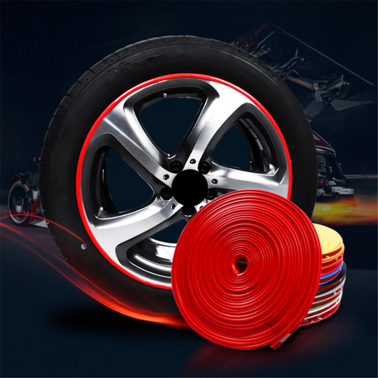 Car 8 Meter Wheel Rim Decoration Strip Adhesive For Car-Bike Color Red