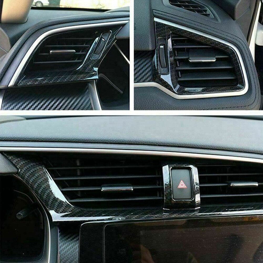 Honda Civic 2016-2021 AC Vents 3pc Trim Carbon Fibre