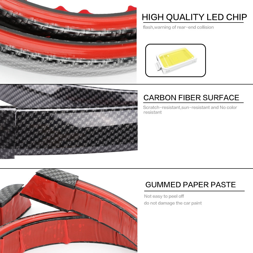 Universal LED Spoiler Carbon Fibre Adhesive(5 Funtions) - Carbon Fiber Pattern/Carbon Fiber