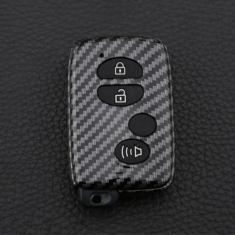 Toyota Vigo Carbon fiber Hard Key Cover - Carbon Fiber Pattern Hard ABS Shell Key Cover - Carbon Fiber Pattern/Carbon Fiber