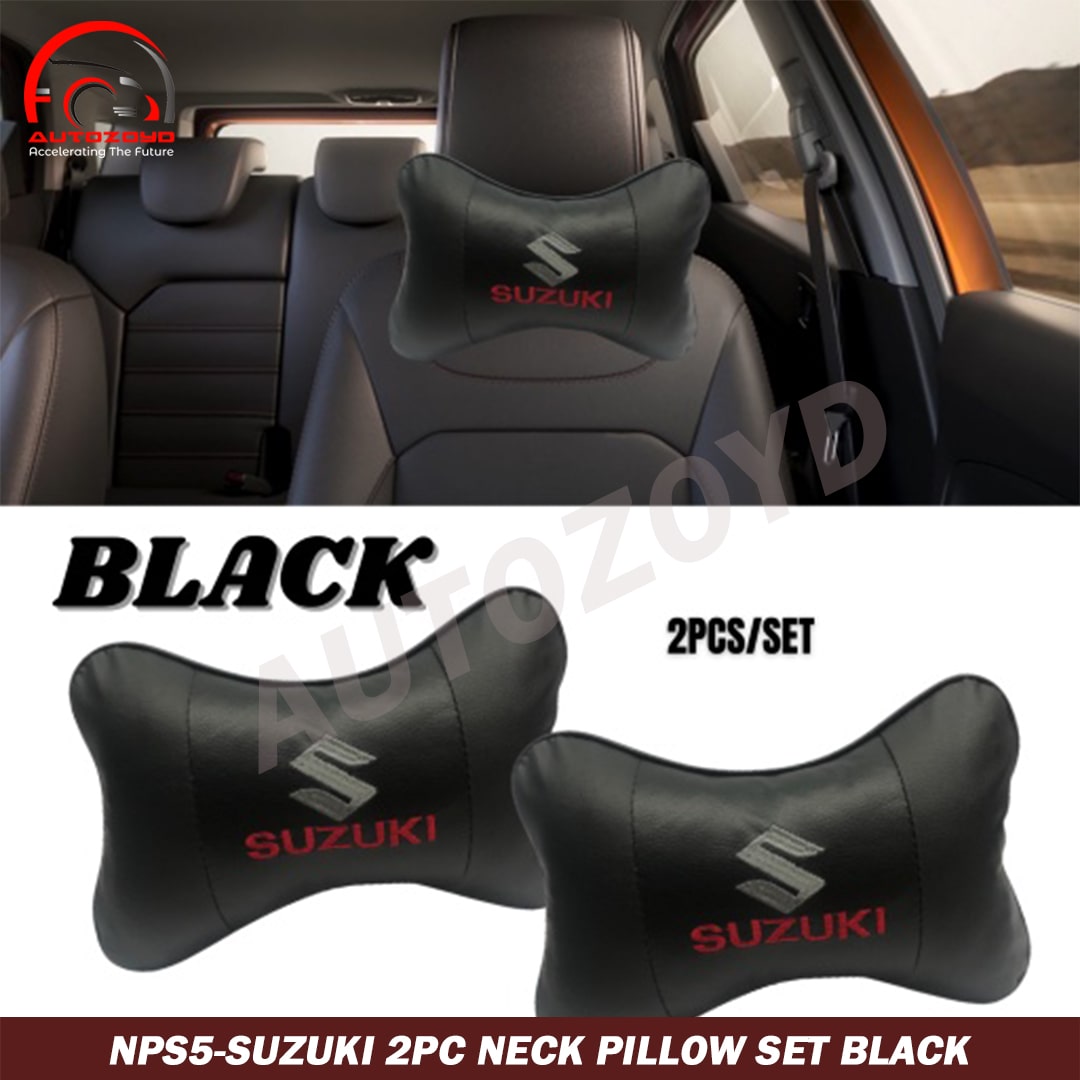 Suzuki 2pc Neck pillow Set Black