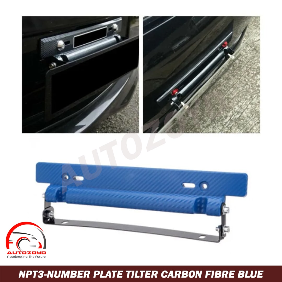 Number Plate Tilter Carbon Fibre Blue