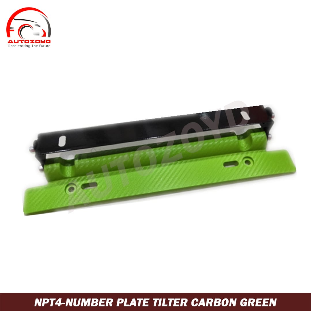 Number Plate Tilter Carbon Fibre Green